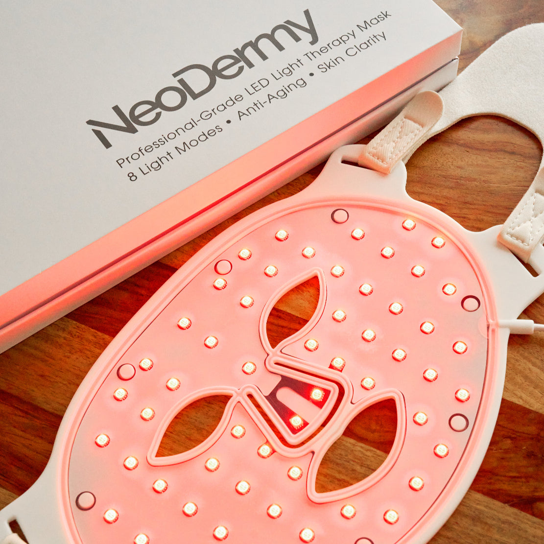 Masque LED Thérapie Lumière - 8 Modes Anti-Âge